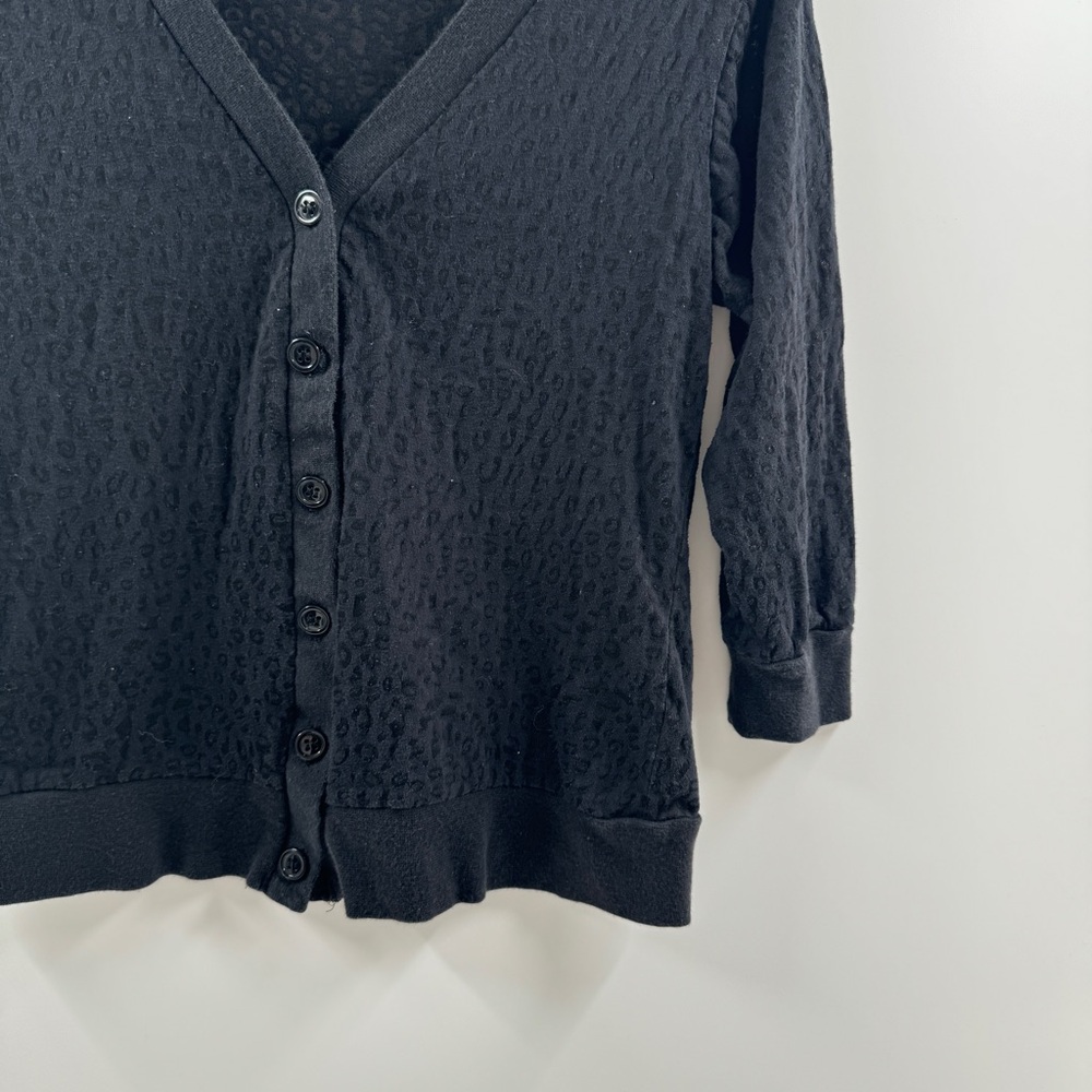 Mix Co Y2K Black Sheer Leopard Cardigan – Women’s Medium - Picture 3 of 7